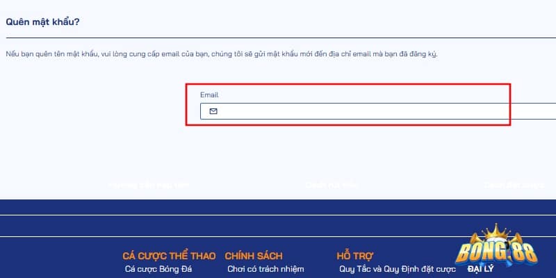 quên mật khẩu vaobong88